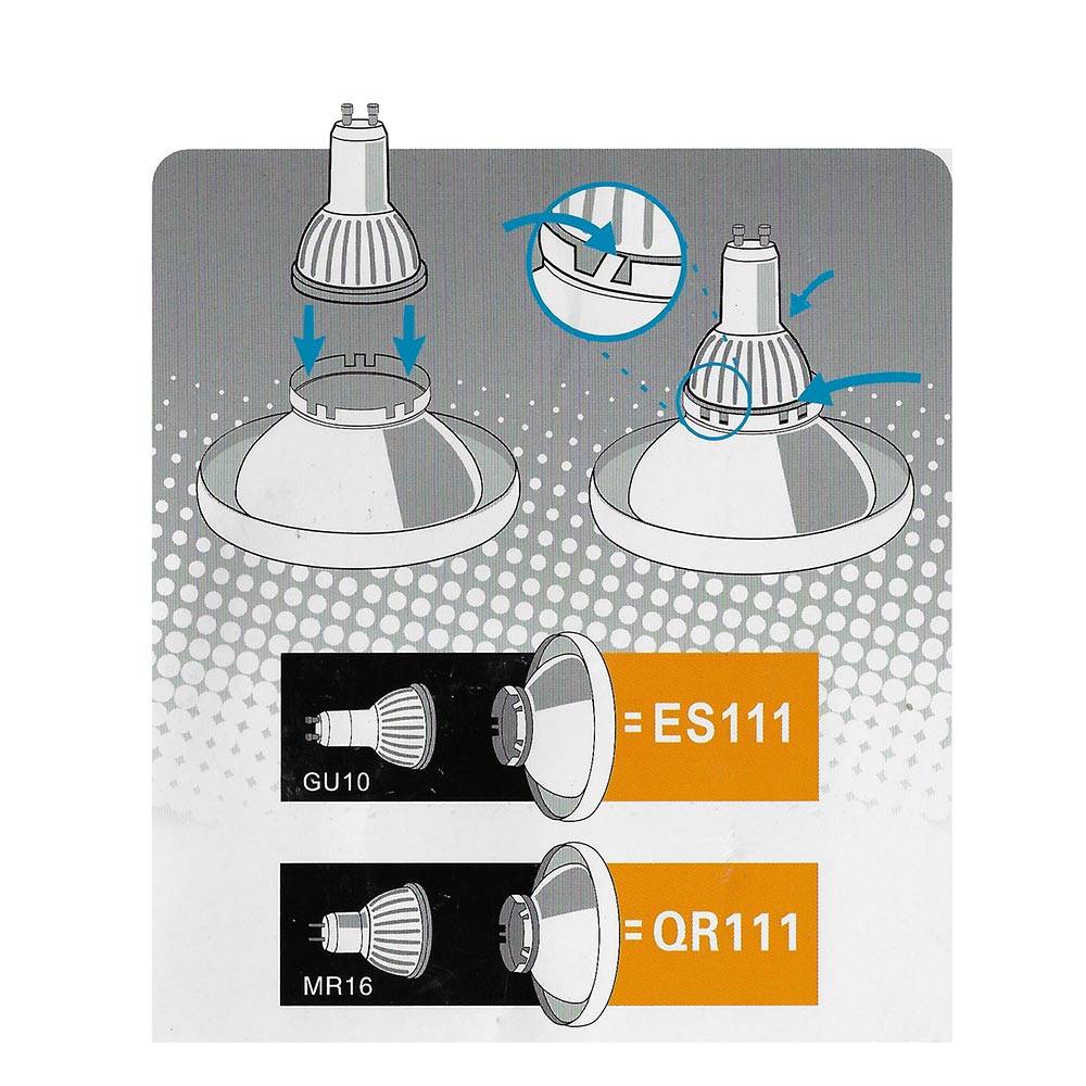 S.Luce ES111 Reflektor / Adapter für LED GU10 Fassung Tiefpreis