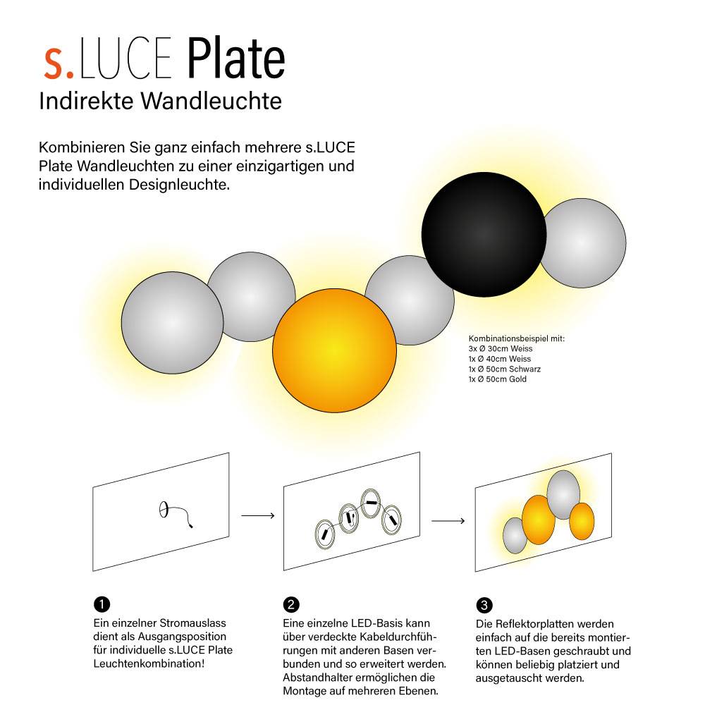 S.Luce s.luce Verbindungskabel für Cloud und Hive indirekte Wandleuchte Super Sparpreis