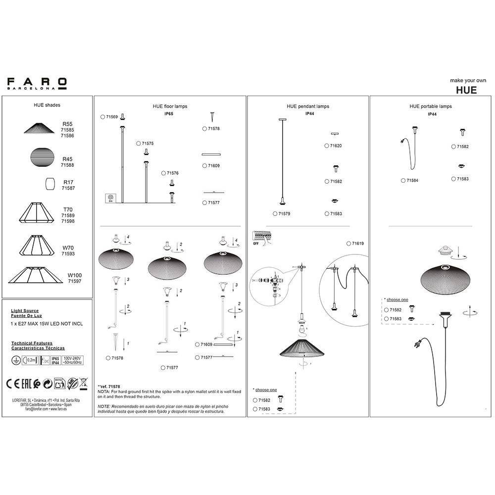S.Luce Outdoor Lampenschirm W70 für Hue Structure Meist gekauft