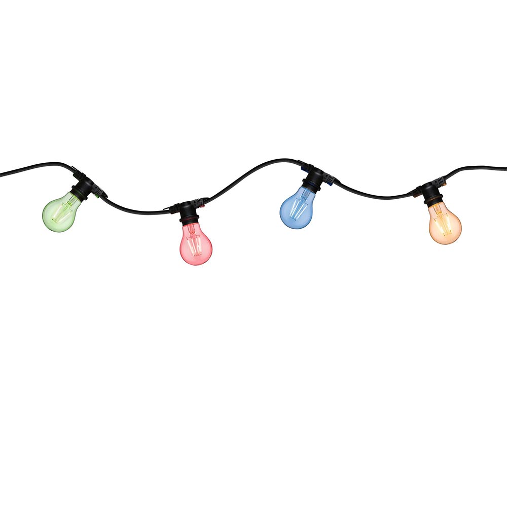 S.Luce Lichterkette 8,6m 7-flammig Schwarz IP44 Begrenztes Angebot