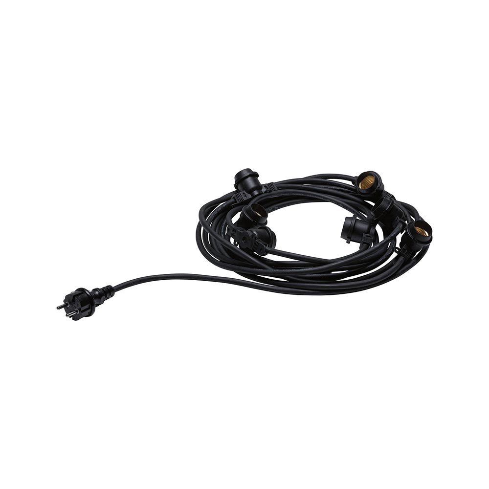 S.Luce Lichterkette 8,6m 7-flammig Schwarz IP44 Begrenztes Angebot