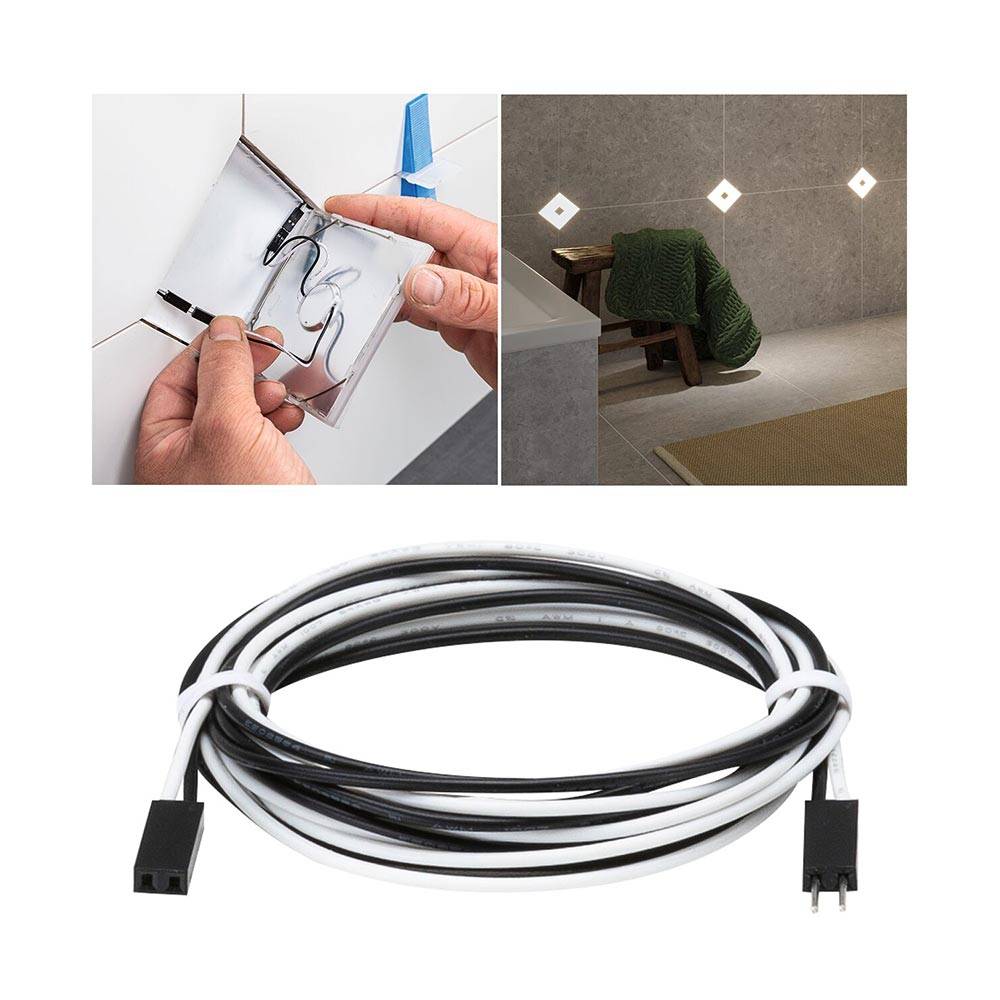 S.Luce LumiTiles Kabel Square Warmweiß 0,7m Schwarz Online Shopping