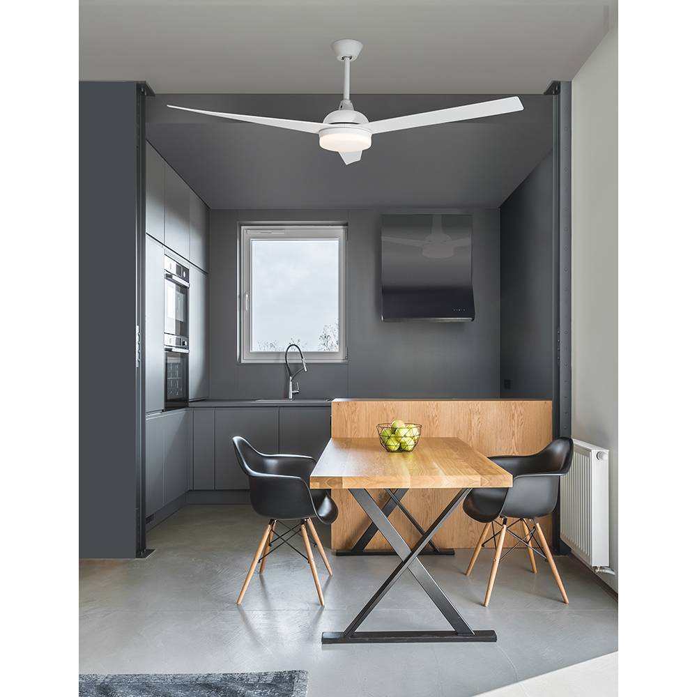 S.Luce Nova Luce Flow LED Stahl-Ventilator Matt Weiß Saisonschlussverkauf