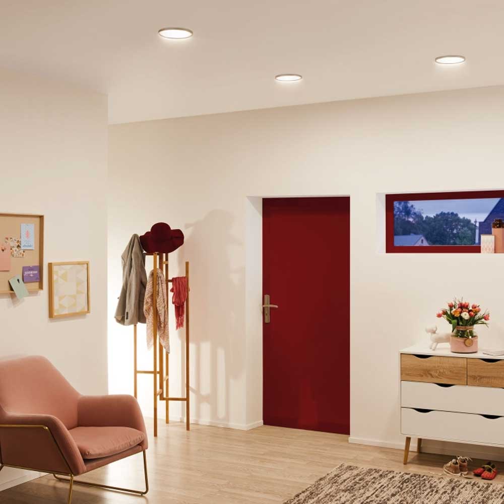 S.Luce Einbau LED-Panel Ø 12cm Flex 8W Ausschnitt 5-10cm Warmweiß Exklusive Angebote