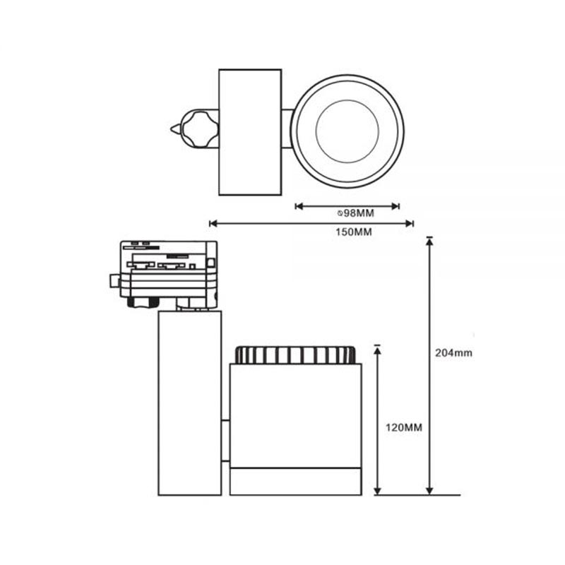 S.Luce 3-Phasen Power-LED Strahler 3000lm 4000K fokussierbar Schwarz Dimmbar Bestseller