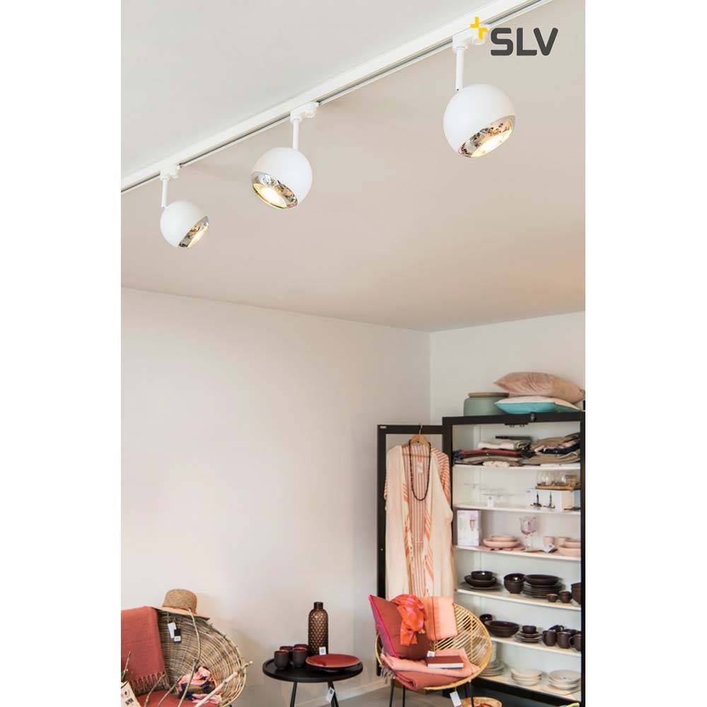 S.Luce SLV Light Eye 150 QPAR111 Strahler für 3Phasenschiene Weiß, Chrom Großer Ausverkauf