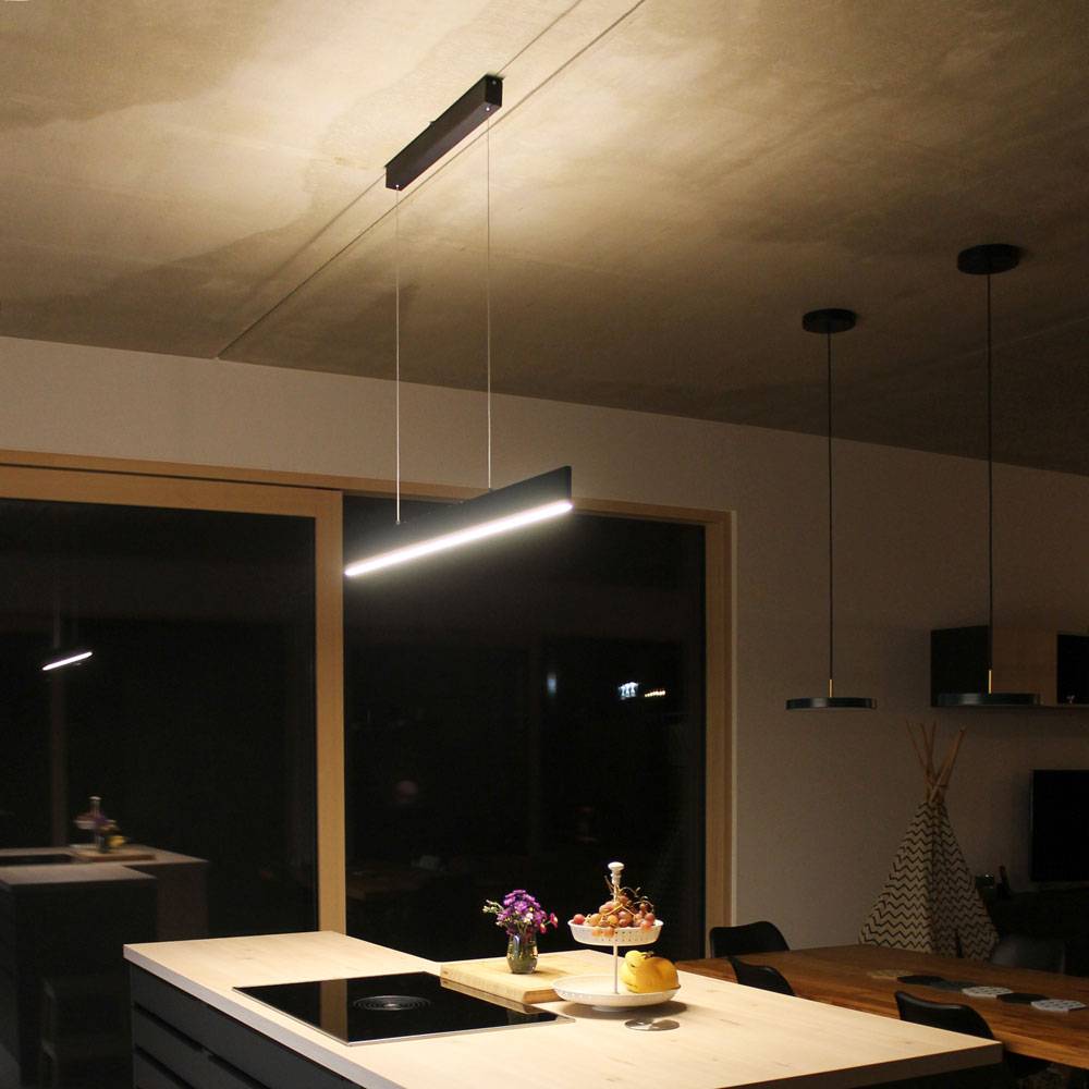 S.Luce Slim LED-Hängeleuchte Dimmbar 3040lm Up&Down Schwarz Vierteljährliche Förderung
