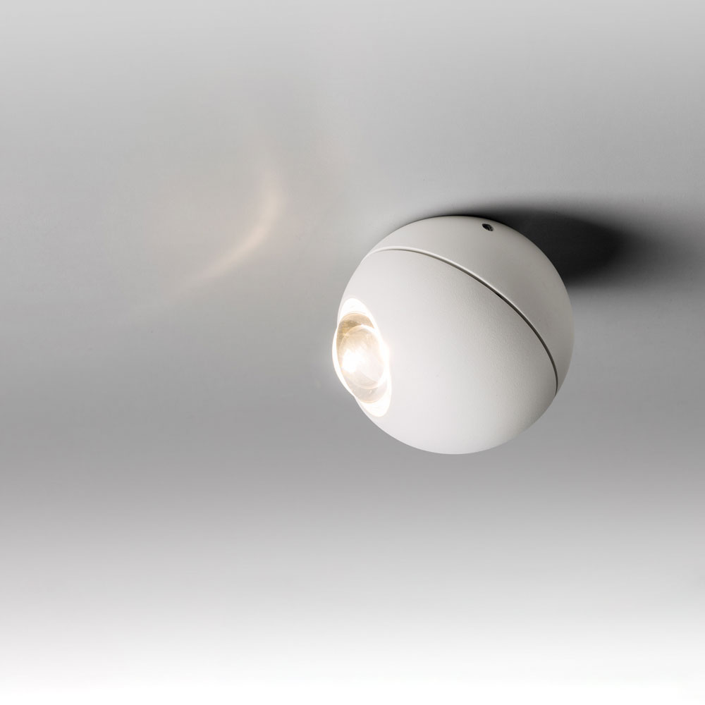 S.Luce LED Decken- & Wandleuchte Glob 350° schwenkbar Weiß Fabrikladen