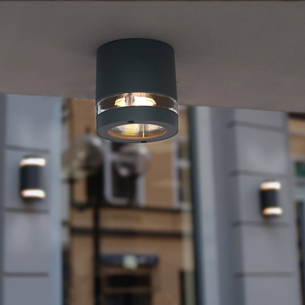 S.Luce Außen-Deckenleuchte Focus IP44 Anthrazit Große Rabatte