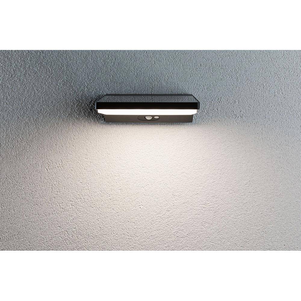 S.Luce Solar LED Außenwandlampe Ronas Bewegungsmelder Grau Sonderangebote
