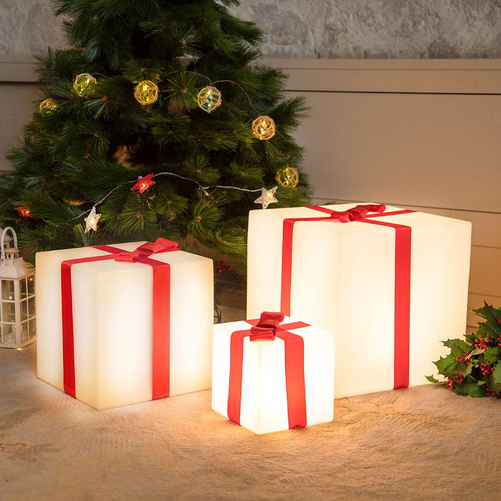 S.Luce LED Weihnachtswürfel Gifty Akku + Solar IP65 Riesige Ersparnisse