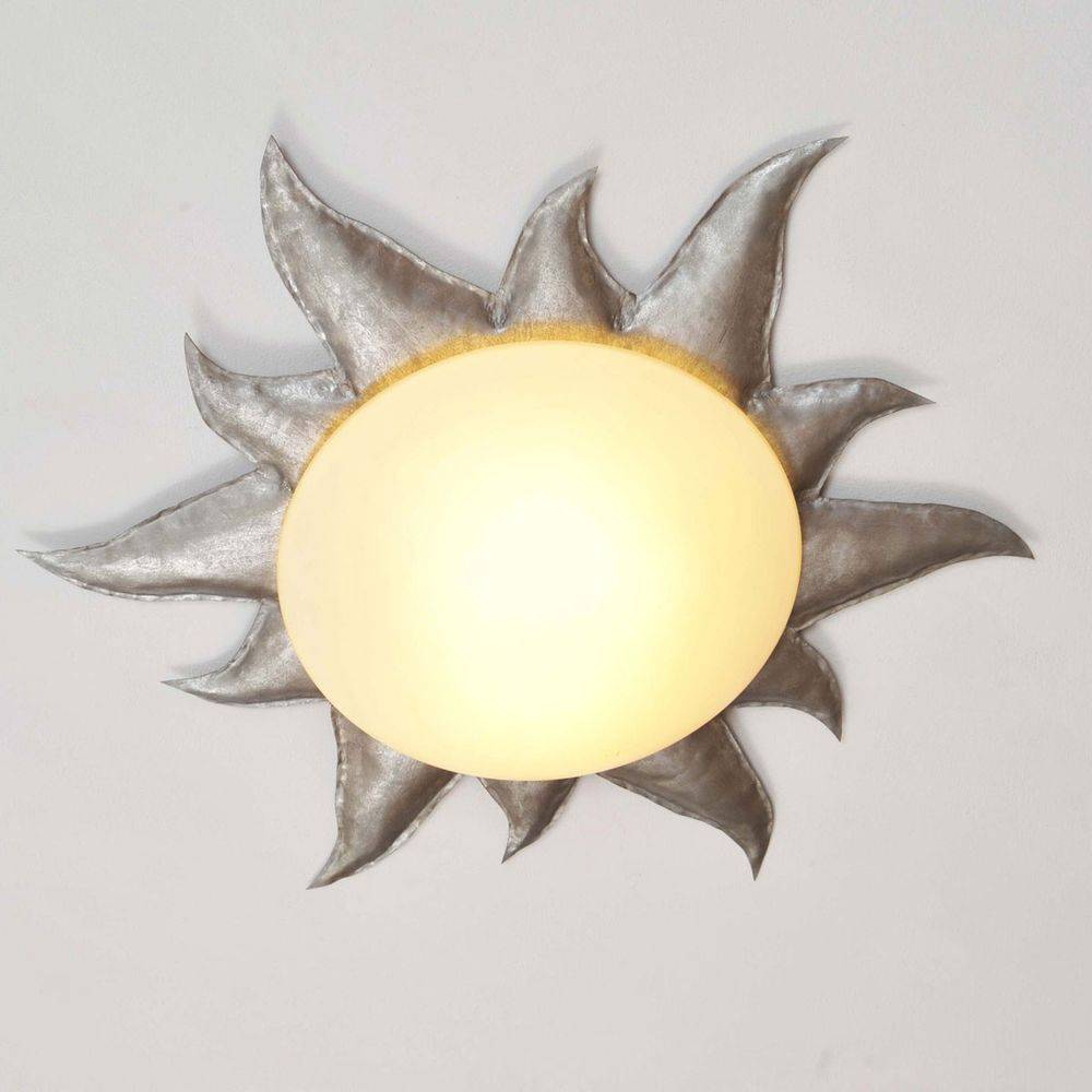 S.Luce Deckenleuchte 2-flammig Sole Argento Eisen Silber Kostenloser Versand international
