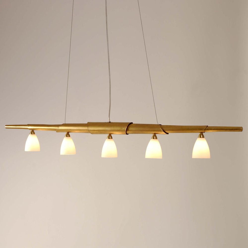 S.Luce Hängeleuchte 5-flammig Innovazione Eisen-Glas Gold Black Friday Preise