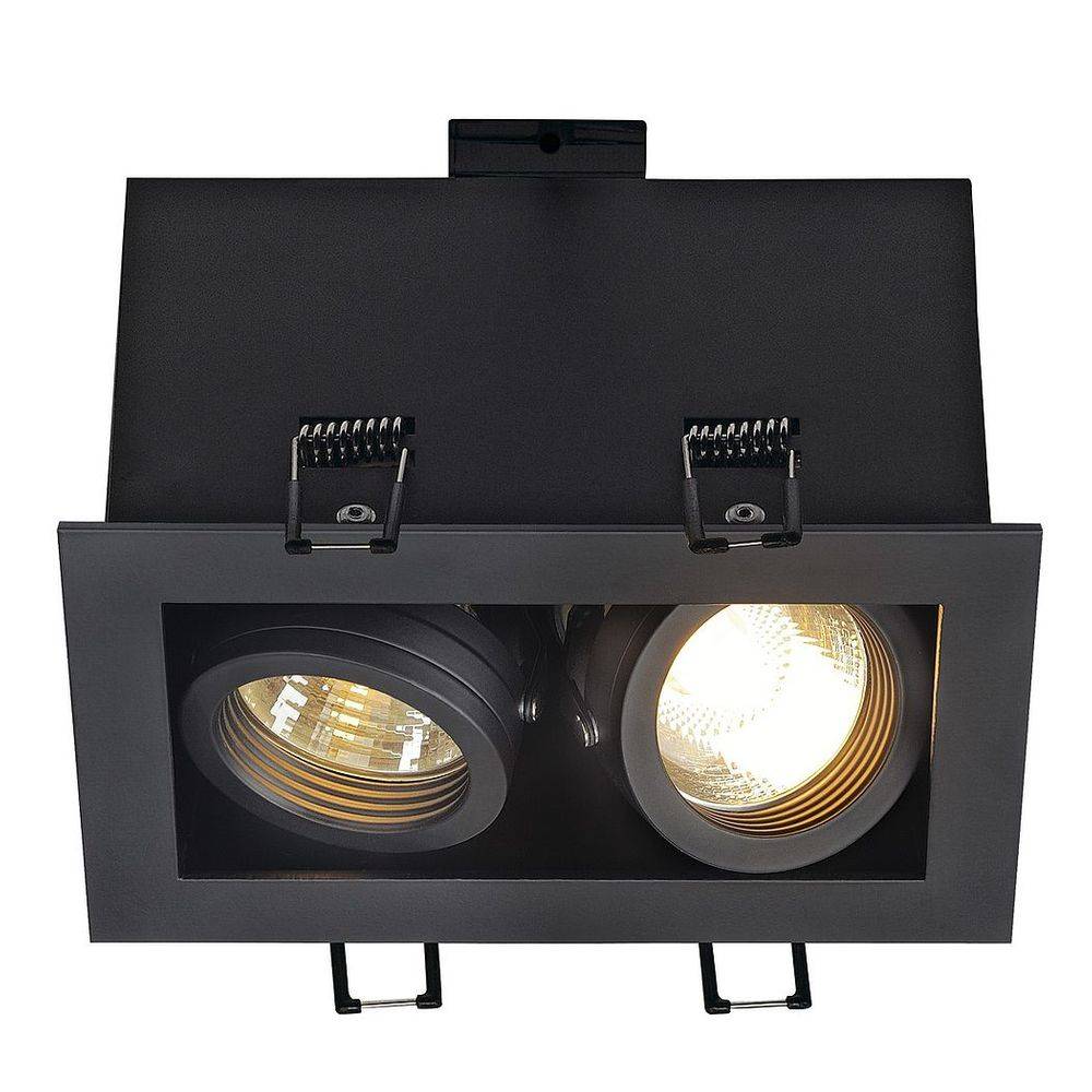 S.Luce SLV Kadux 2 GU10 Downlight eckig Schwarz max. 2x50W Günstiger Verkauf