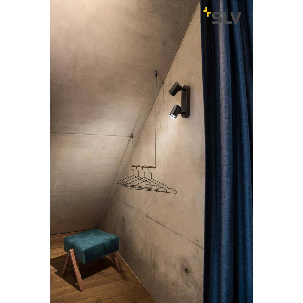 S.Luce SLV Helia LED Double Wand- & Deckenleuchte 3000K 35° Schwarz Rabatt