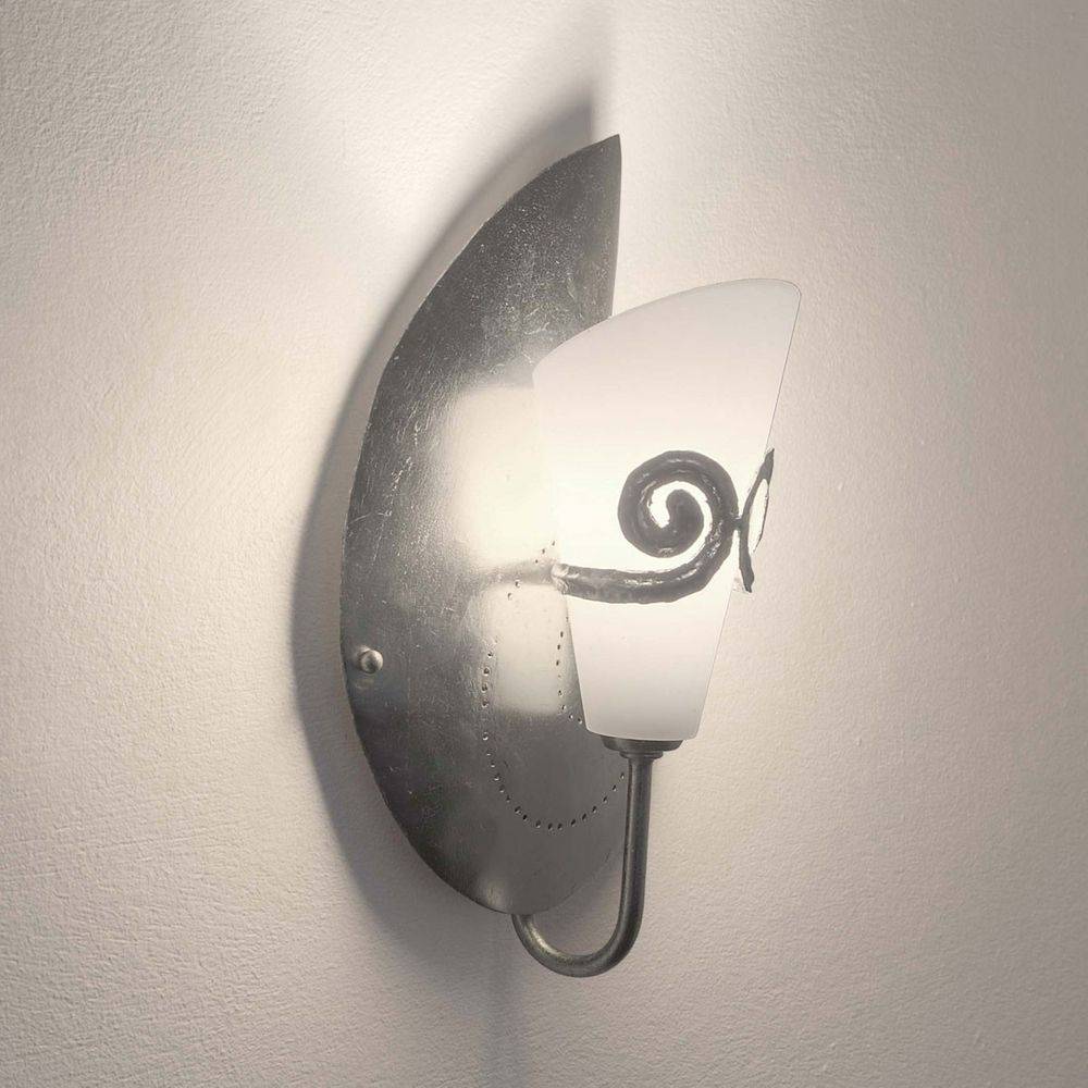 S.Luce Wandleuchte Doppione Links Eisen-Glas Silber Muttertagsangebot