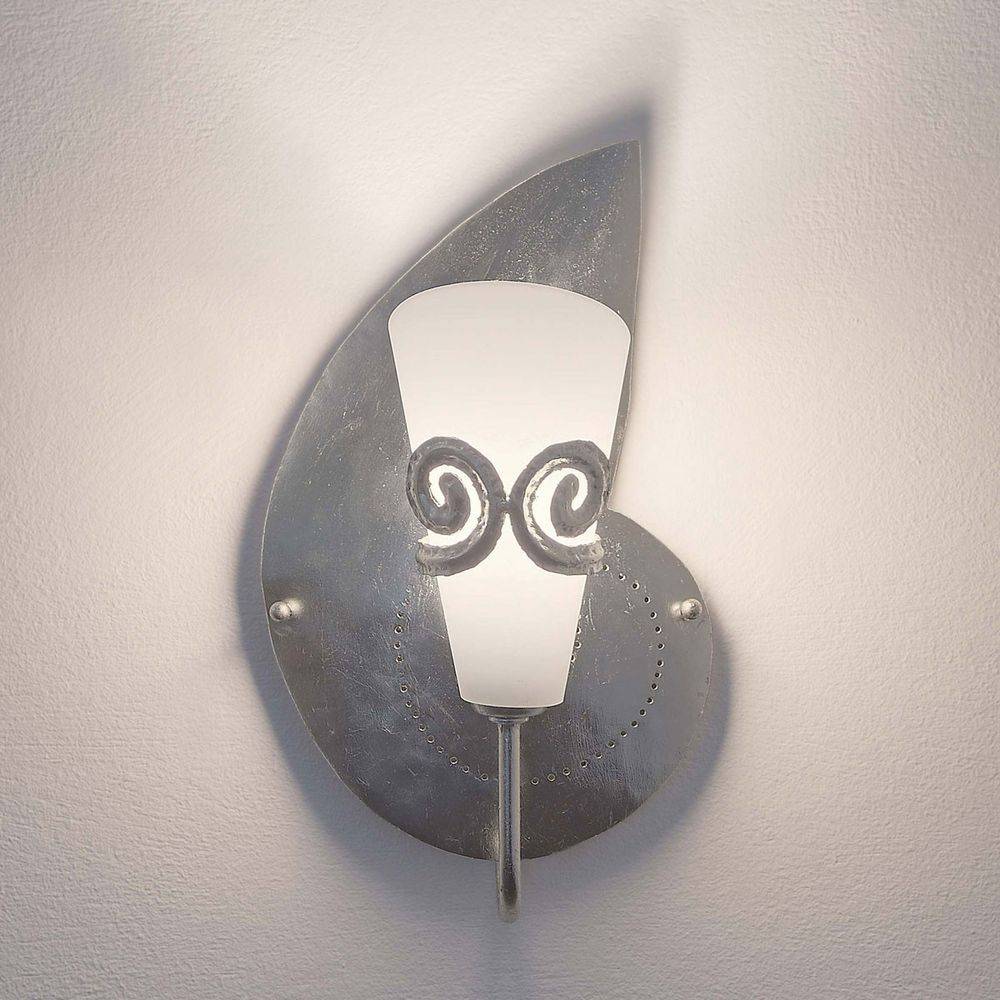 S.Luce Wandleuchte Doppione Links Eisen-Glas Silber Muttertagsangebot