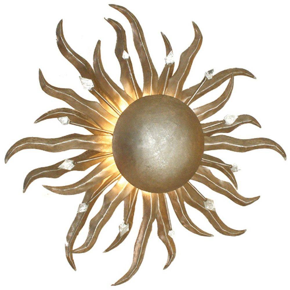 S.Luce Wandleuchte Sonne Piccola Eisen Silber Valentinstagsangebot