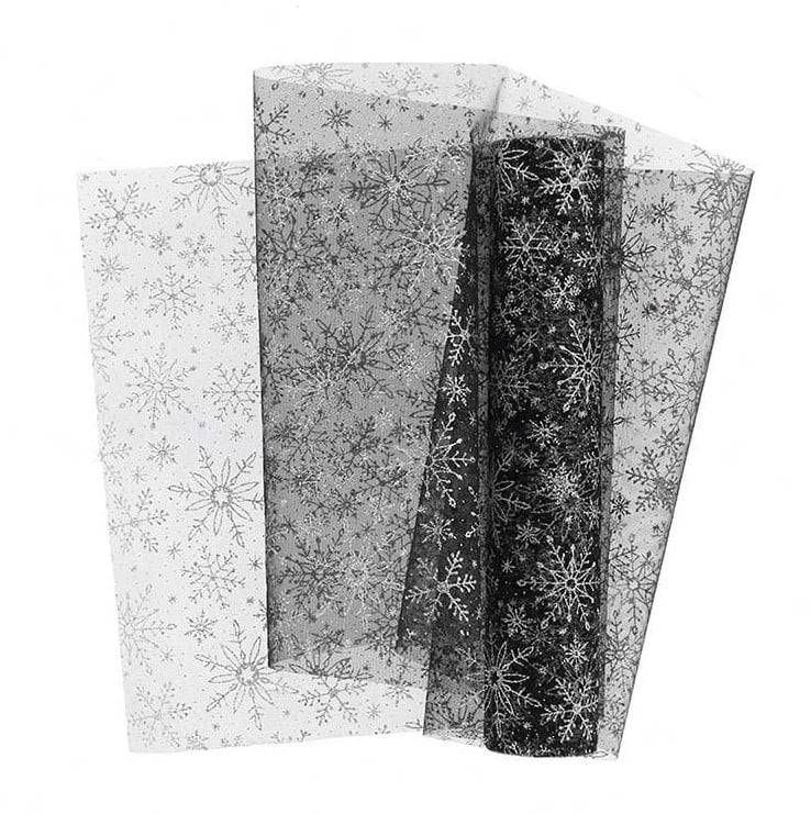 Schöner Leben Tischläufer Tischband Organza schwarz mit glitzernden Kristallen silberfarbig 28x300m