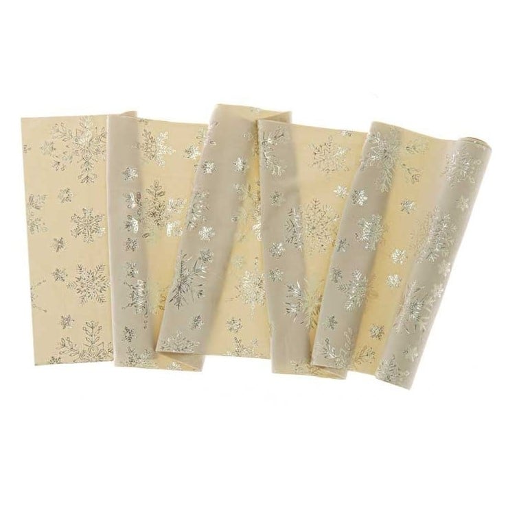 Schöner Leben Tischläufer Tischband Samt creme mit goldfarbigen Kristallen 28x300m