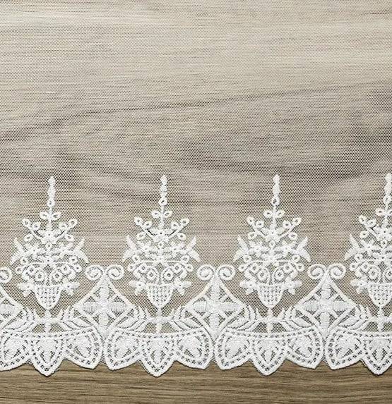 Schöner Leben Tischläufer Tischband Tüll mit Spitze offwhite 0,45x9m Auslauf