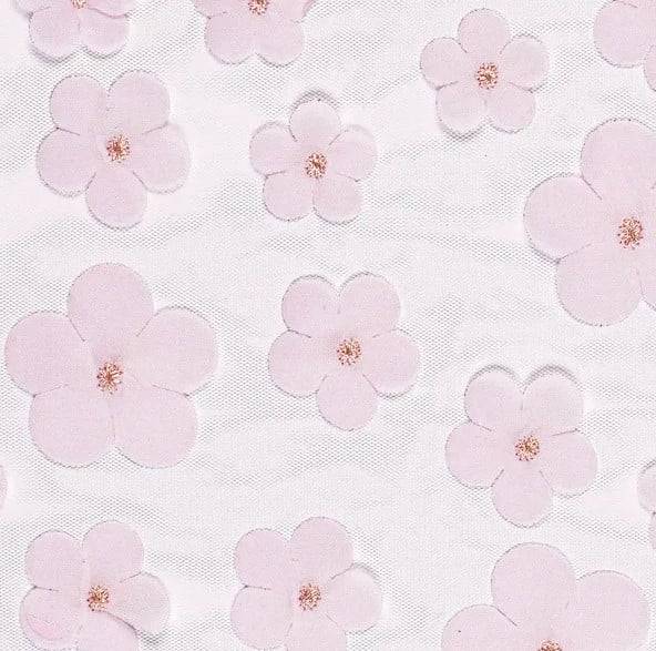 Schöner Leben Tischläufer Tischband Tüll mit 3D Blüten rosa 0,26x5m Angebote