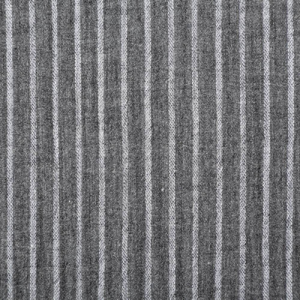 Schöner Leben Musselin Stoff Double Gauze Yarn Dyed Streifen zweiseitig grau weiß 1,35m Breite