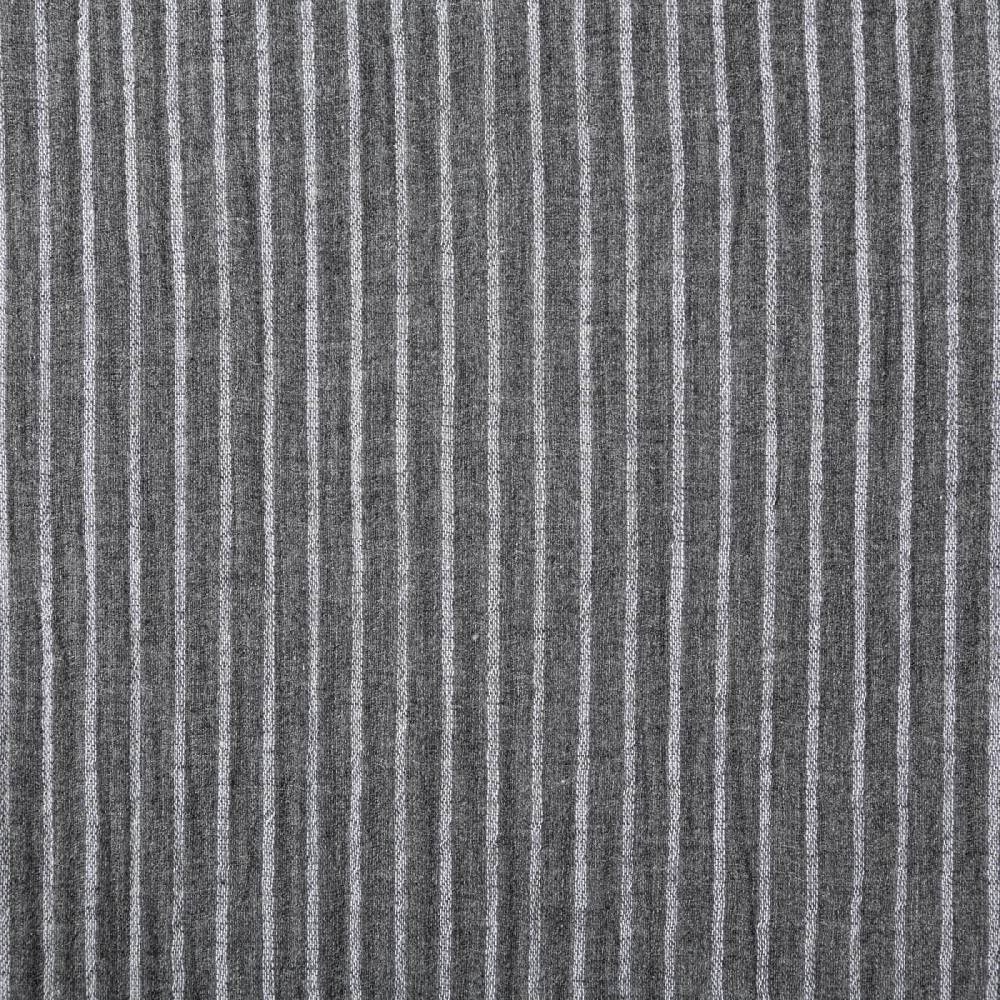 Schöner Leben Musselin Stoff Double Gauze Yarn Dyed Streifen zweiseitig grau weiß 1,35m Breite Schlussverkauf
