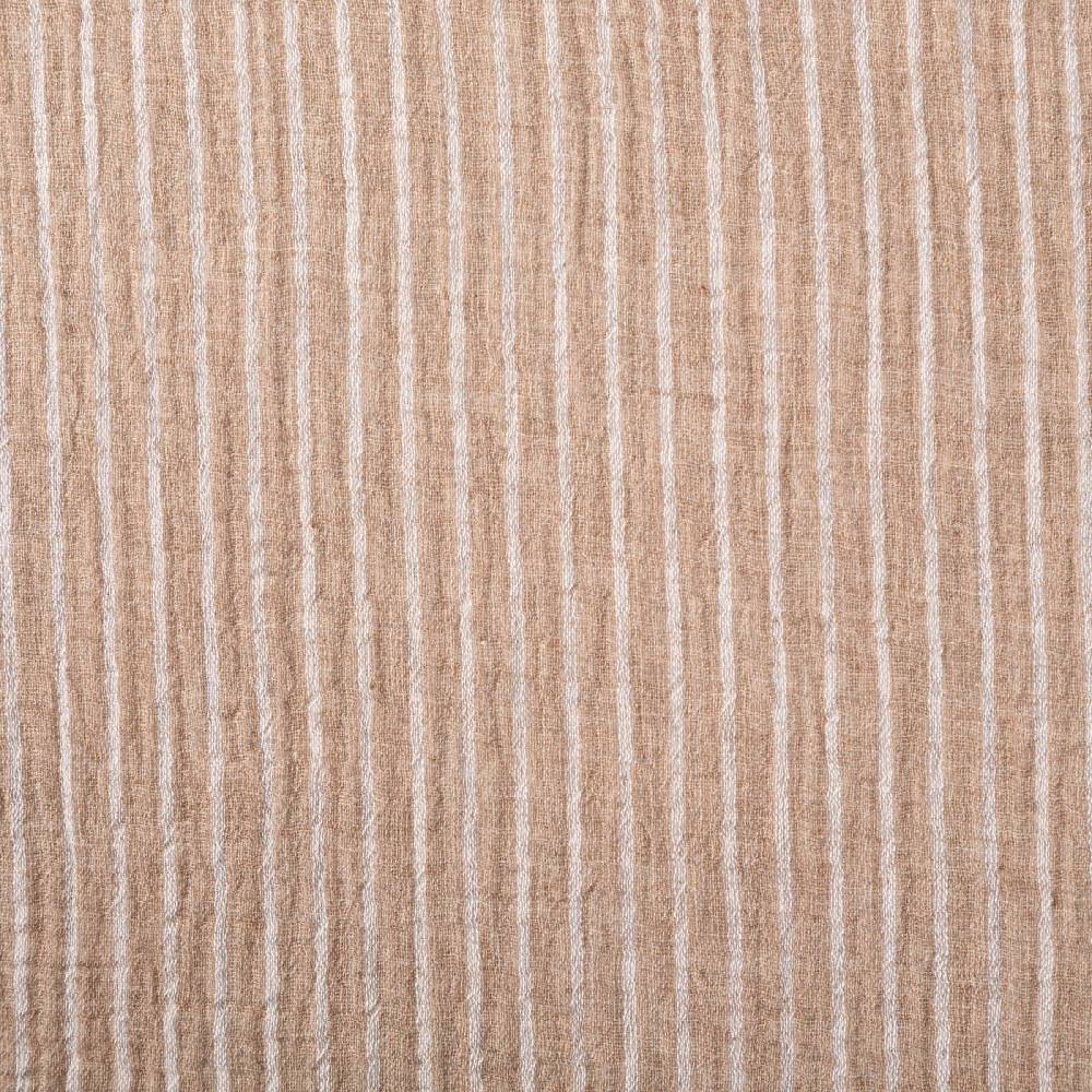 Schöner Leben Musselin Stoff Double Gauze Yarn Dyed Streifen zweiseitig taupe weiß 1,35m Breite