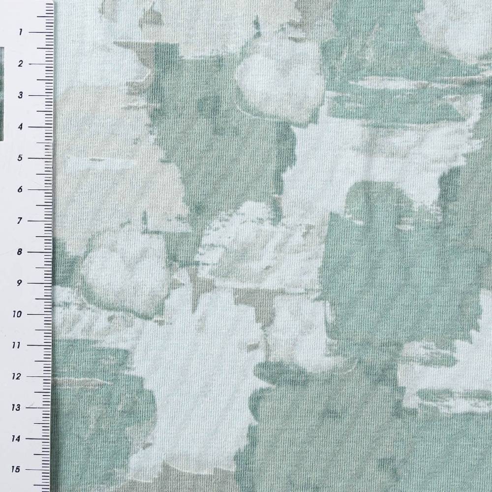 Schöner Leben Jersey Stoff Bio Organic Abstract Painting Pinselstriche grün grau 1,45m Breite Online