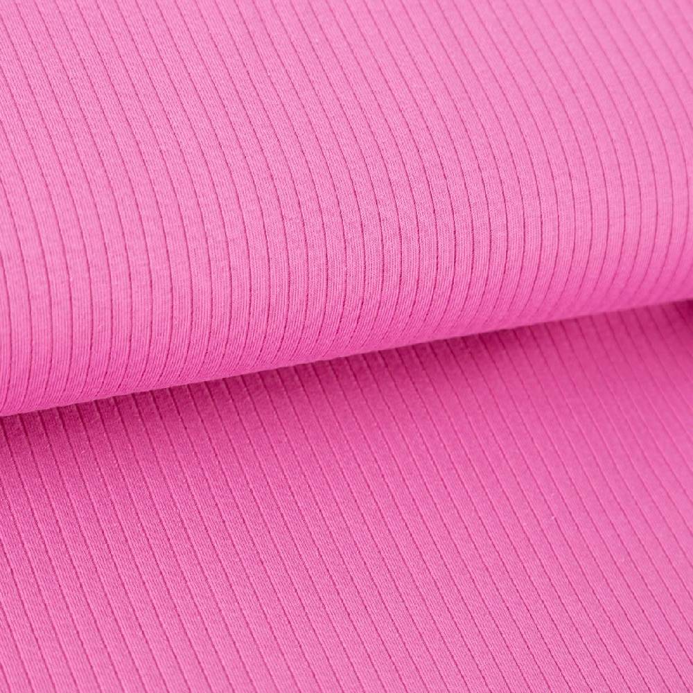 Schöner Leben Interlock Jersey Mandy gerippt einfarbig pink 1,40m Breite