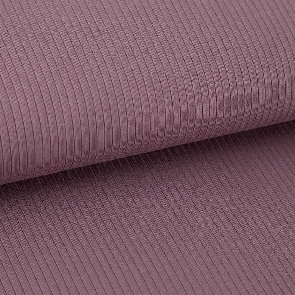 Schöner Leben Interlock Jersey Mandy gerippt einfarbig mauve lila 1,40m Breite