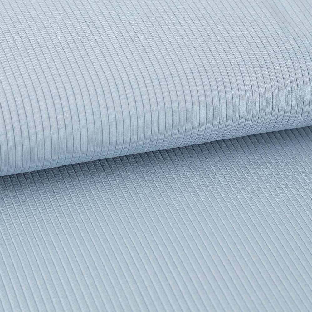 Schöner Leben Interlock Jersey Mandy gerippt einfarbig hell blau 1,40m Breite