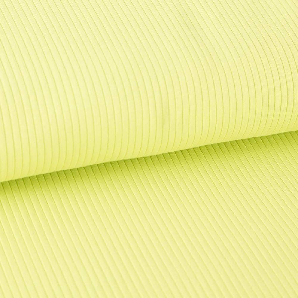 Schöner Leben Interlock Jersey Mandy gerippt einfarbig lime grün 1,40m Breite