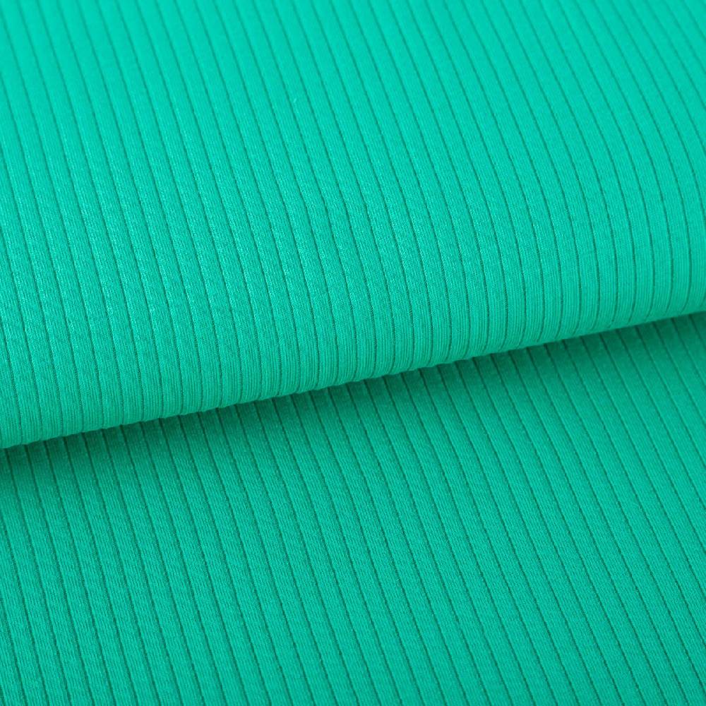 Schöner Leben Interlock Jersey Mandy gerippt einfarbig smaragd grün 1,40m Breite