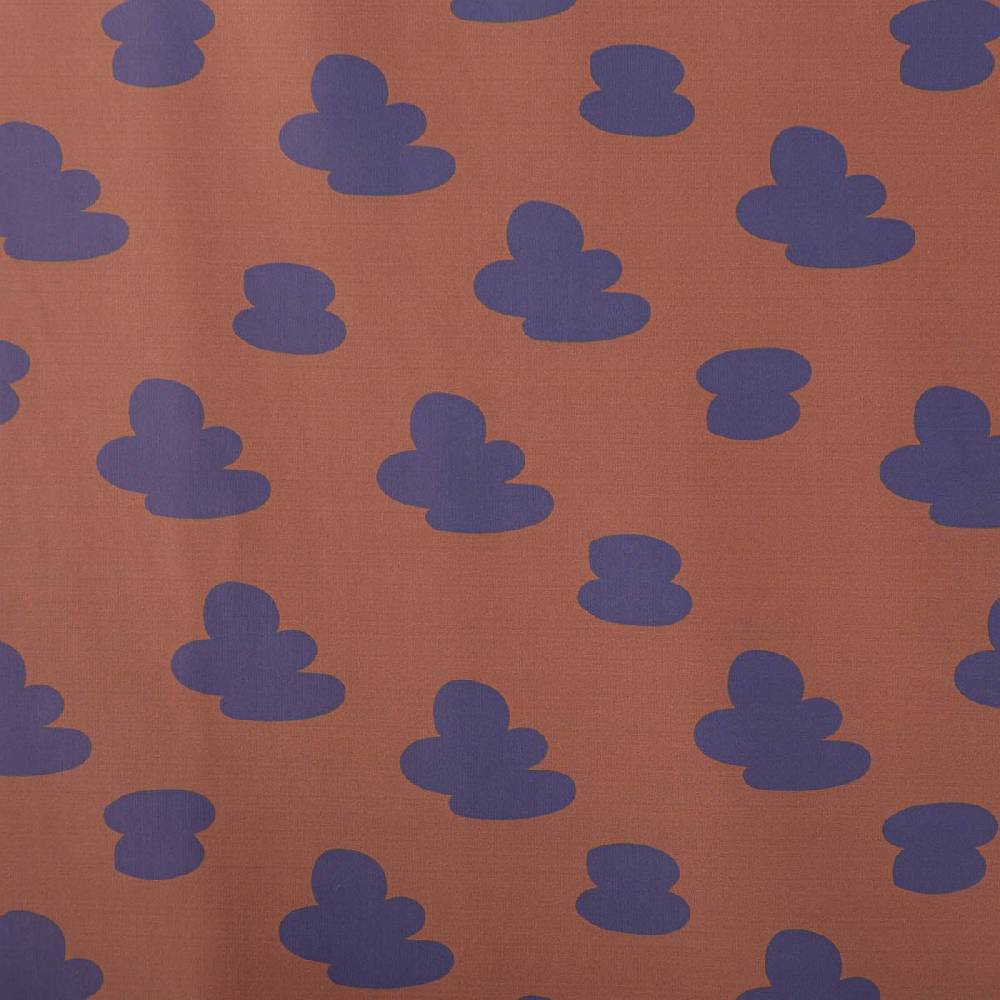 Schöner Leben Outdoorstoff KULLU wasserdicht für Regenjacke Wolken braun lila 1,40m Breite