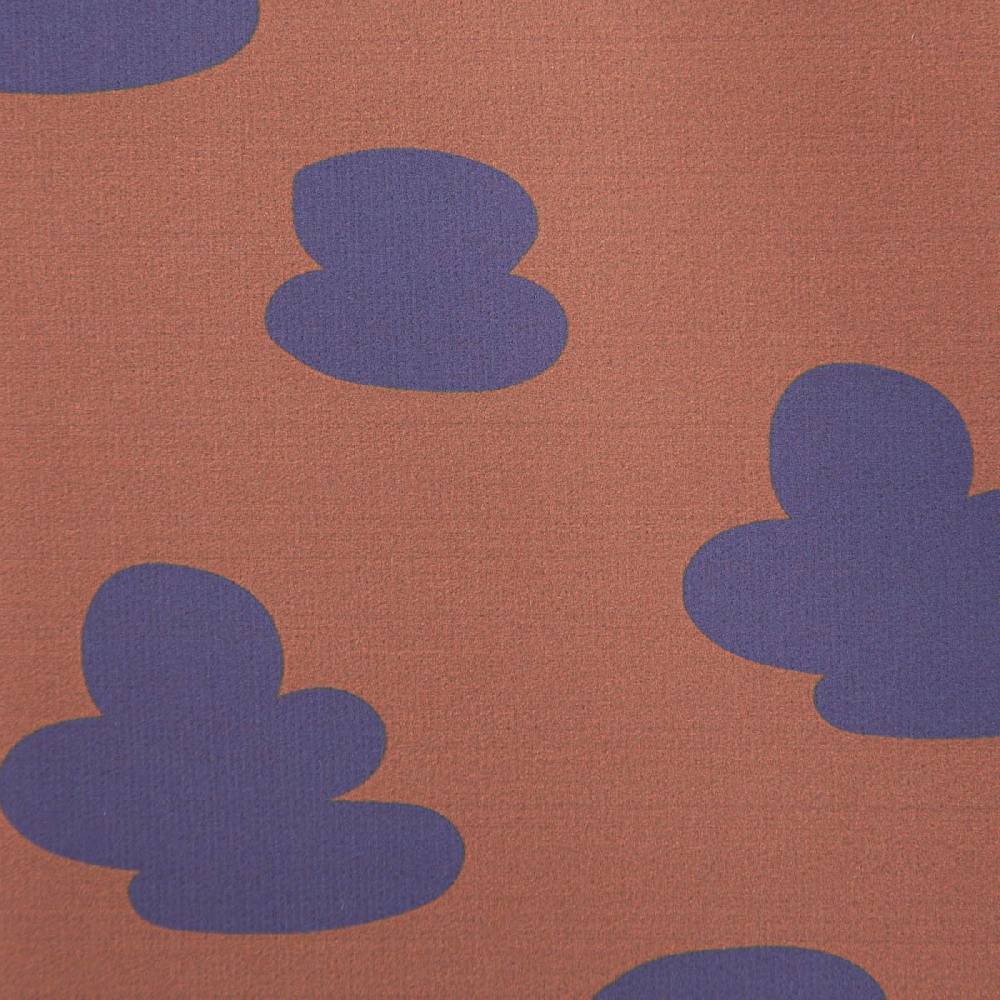 Schöner Leben Outdoorstoff KULLU wasserdicht für Regenjacke Wolken braun lila 1,40m Breite Auslauf