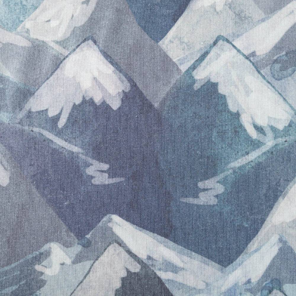 Schöner Leben Sweatstoff aus Baumwolle Digital Mountains blau 1,48m Breite Online