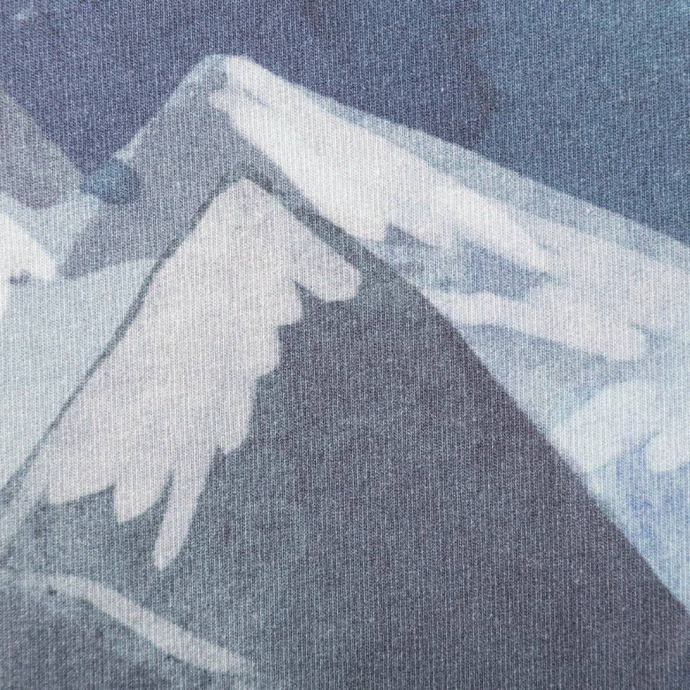 Schöner Leben Sweatstoff aus Baumwolle Digital Mountains blau 1,48m Breite Online