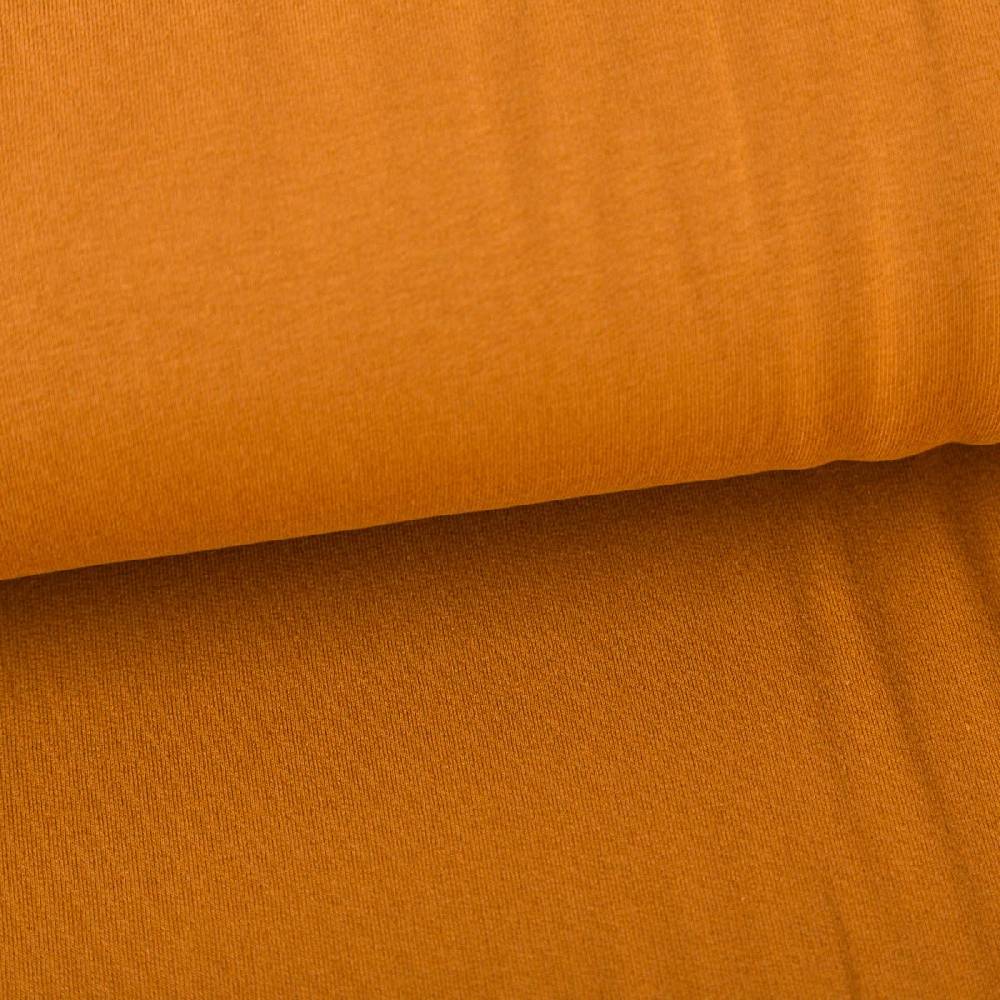 Schöner Leben Sweatstoff Meterware Bio Soft Sweat dünn uni rost braun 1,5m Breite