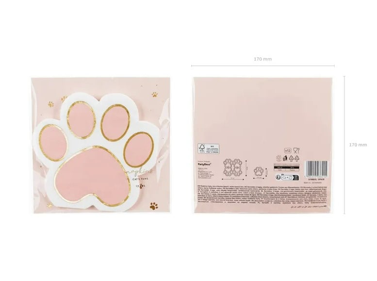 Schöner Leben Papierservietten Kitty Paws Katzenpfote rosa 14,5x12cm 2lagig 12 Stück Meist gekauft
