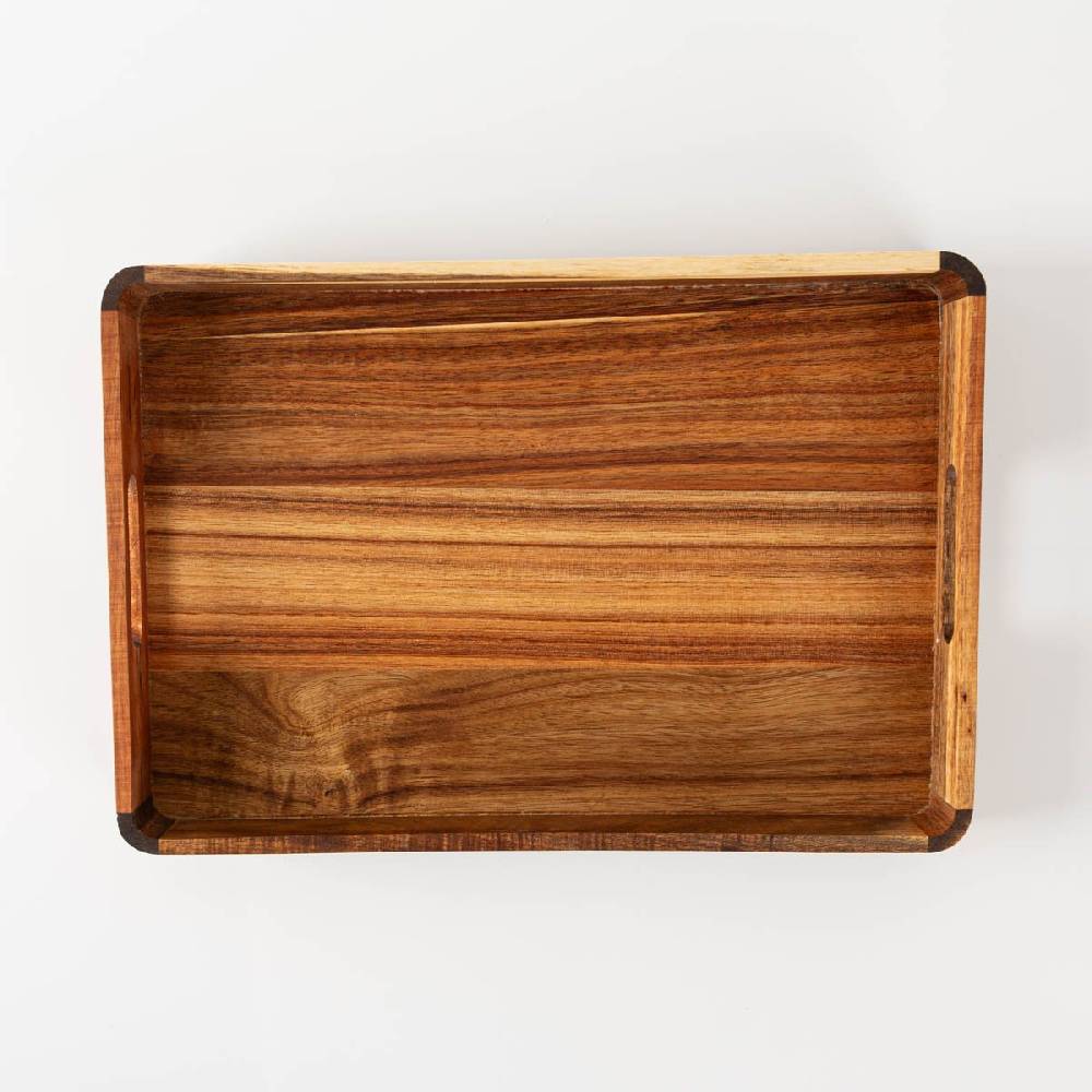 Schöner Leben Holztablett aus Akazienholz in Brauntönen 38x26x4,9xcm Blitzverkäufe