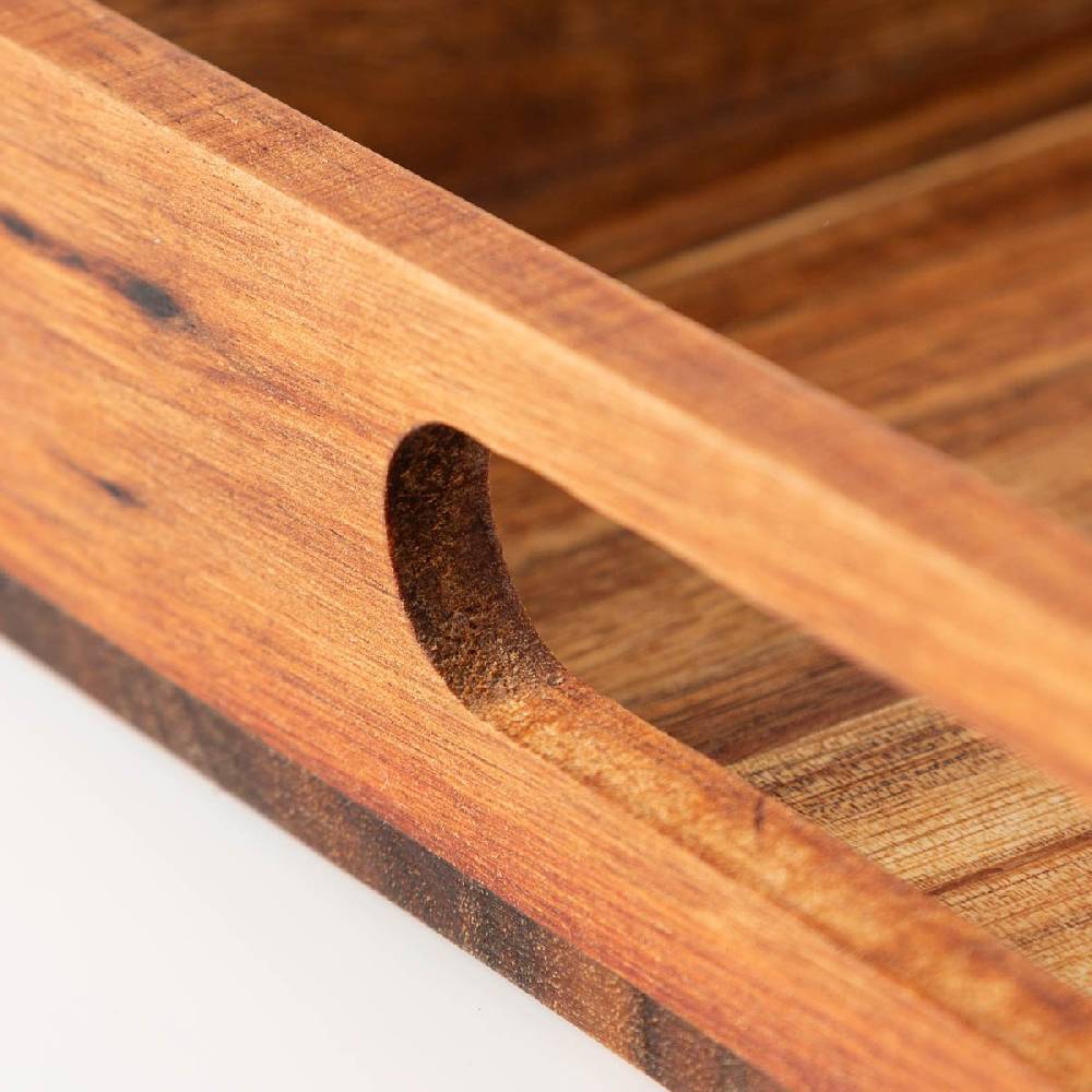 Schöner Leben Holztablett aus Akazienholz in Brauntönen 38x26x4,9xcm Blitzverkäufe