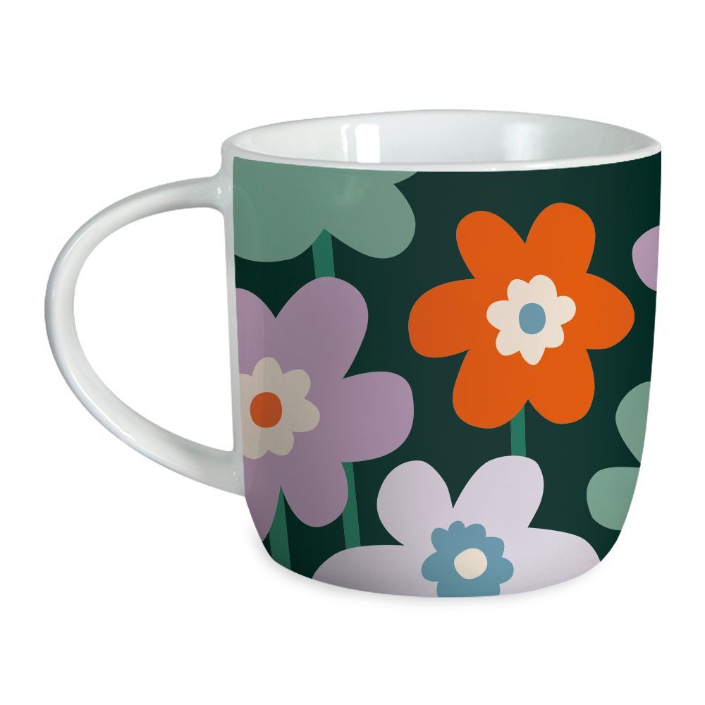 Schöner Leben Tasse Gute Laune aus Porzellan MACH MAL PAUSE mit Blumen 300ml von Grafik Werkstatt Verkauf