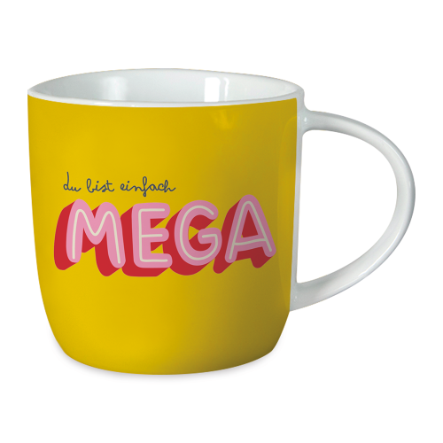 Schöner Leben Tasse Gute Laune aus Porzellan DU BIST EINFACH MEGA 300ml von Grafik Werkstatt