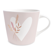 Schöner Leben Tasse mit Goldveredelung Herz Strauß rosa gold 420ml von Grafik Werkstatt