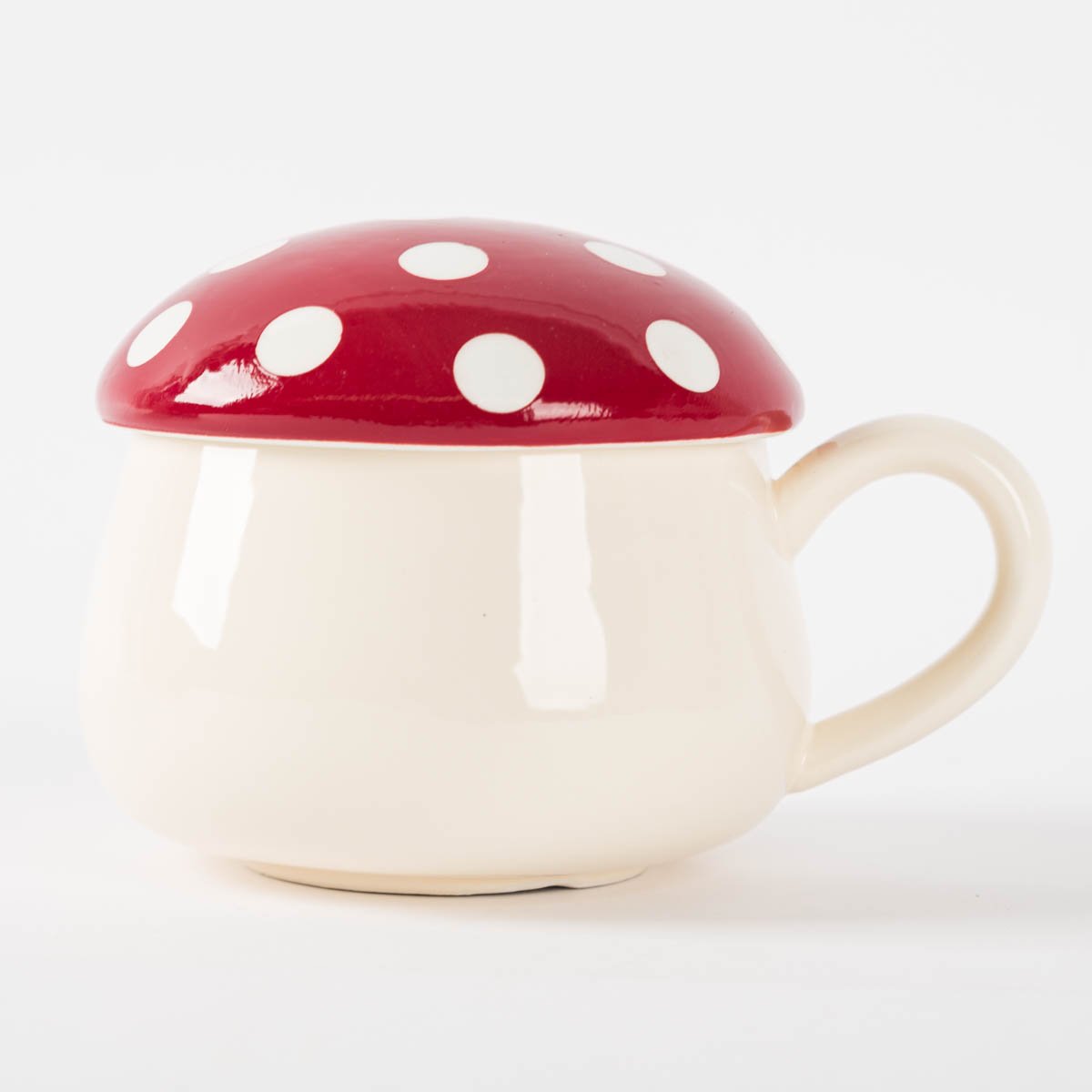 Schöner Leben Suppentasse mit Fliegenpilz Deckel Mushroom Soup Bowl von Sass & Belle