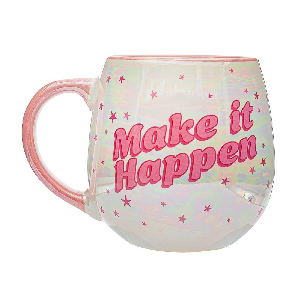 Schöner Leben Tasse Make It Happen von Sass & Belle mit Perlmuttglasur ca 350ml