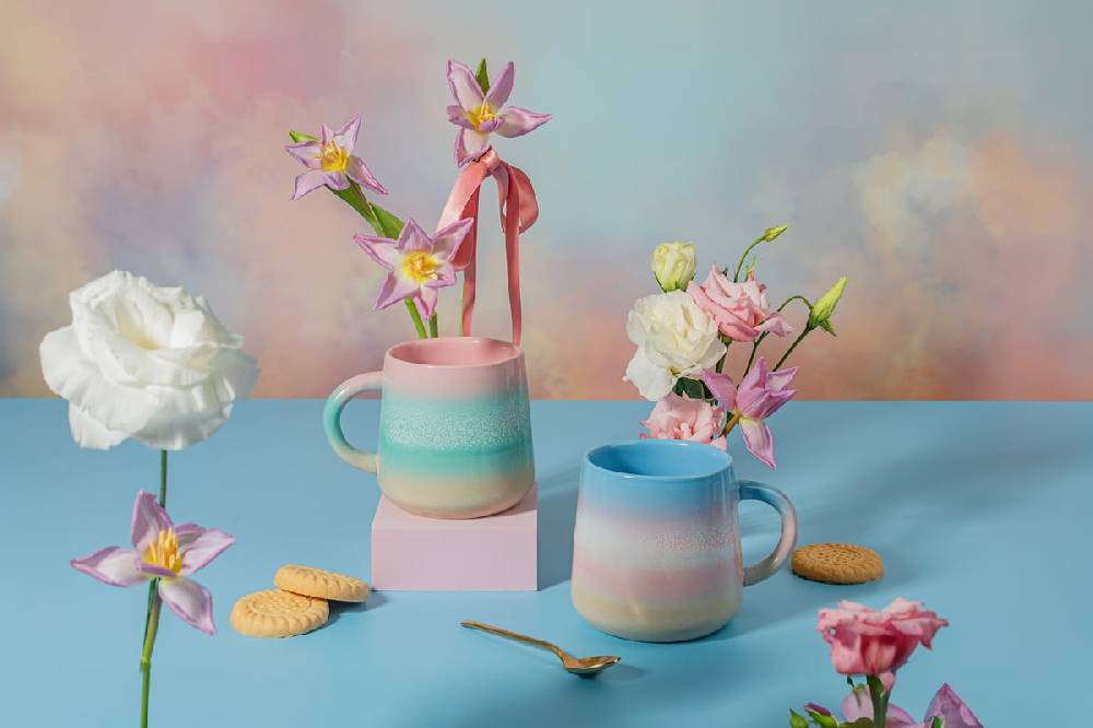Schöner Leben Tasse Mojave Glasur aus Steinzeug pastell blau 350ml von Sass & Belle Verkauf