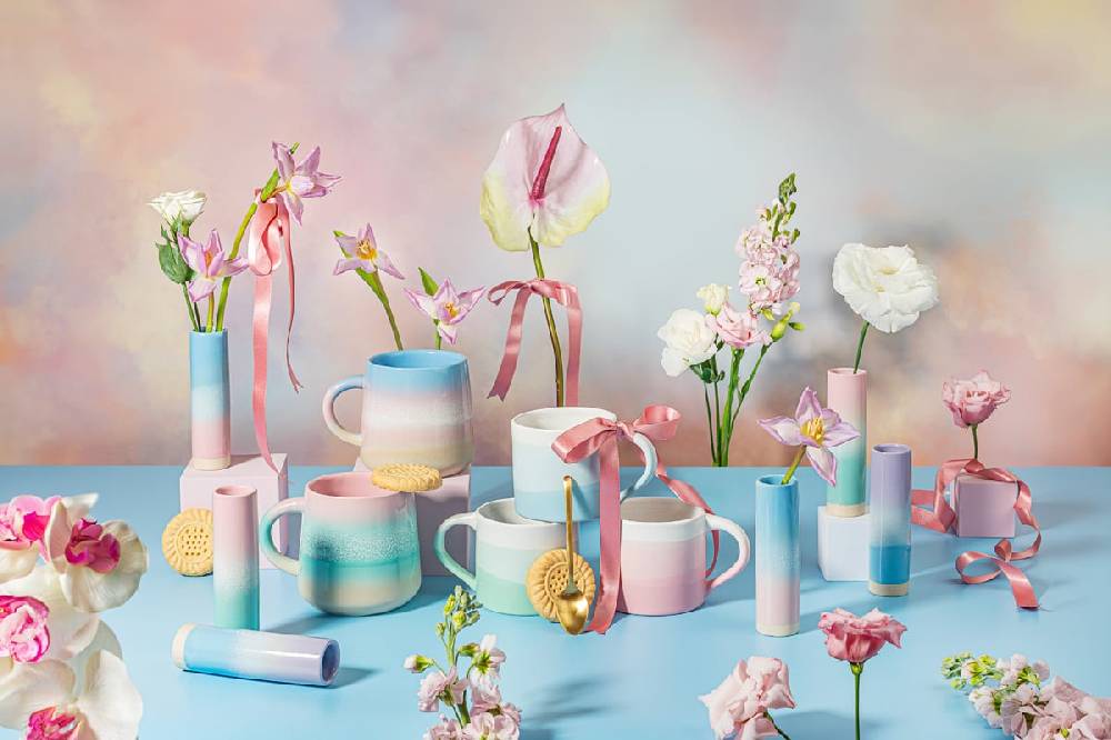 Schöner Leben Tasse Mojave Glasur aus Steinzeug pastell blau 350ml von Sass & Belle Verkauf